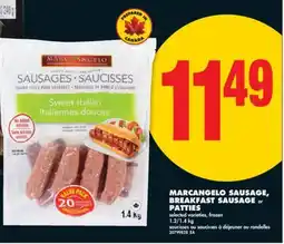 No Frills MARCANGELO SAUSAGE, BREAKFAST SAUSAGE or PATTIES offer