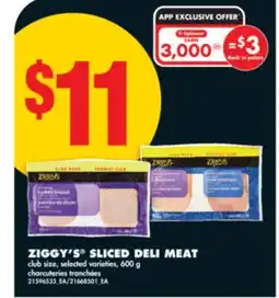 No Frills ZIGGY'S SLICED DELI MEAT, 600 g offer