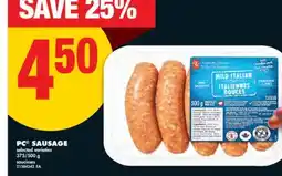 No Frills PC SAUSAGE, 375/500 g offer