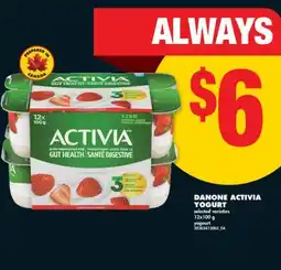 No Frills DANONE ACTIVIA YOGURT 12x100 g offer