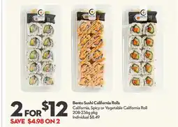 Longo's Bento Sushi California Rolls offer