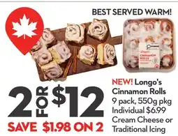 Longo's Cinnamon Rolls offer