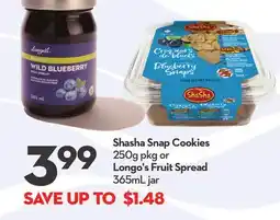Longo's Snap Cookies 250g pkg or Fruit Spread 365mL jar offer