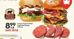 Longo's Fresh Certified Angus Beef Burger offer