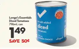Longo's Essentials Diced Tomatoes offer