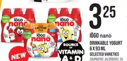 Loblaws IÖGO nanö DRINKABLE YOGURT, 6 X 93 ML offer