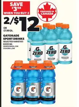 Loblaws GATORADE SPORT DRINKS, 6 x 591 ML offer