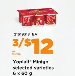 Loblaws YOPLAIT MINIGO, 6 X 60 G offer