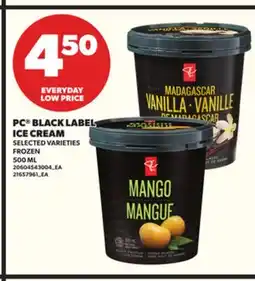 Loblaws PC BLACK LABEL ICE CREAM, 500 ML offer