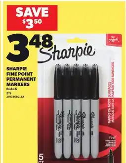 Loblaws SHARPIE FINE POINT PERMANENT MARKERS, 5'S offer