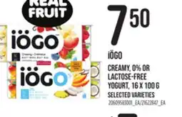 Loblaws IÖGO CREAMY, 0% OR LACTOSE-FREE YOGURT, 16 X 100 G offer