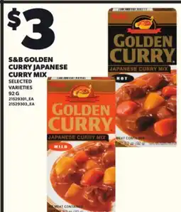 Loblaws S&B GOLDEN CURRY JAPANESE CURRY MIX, 92 G offer