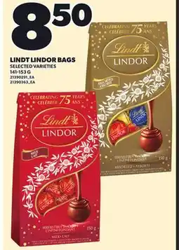 Loblaws LINDT LINDOR BAGS, 141-153 G offer