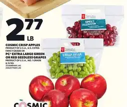Loblaws COSMIC CRISP APPLES, PC EXTRA LARGE GREEN OR RED SEEDLESS GRAPES offer