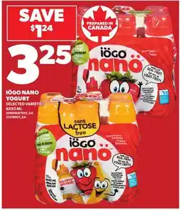 Loblaws IÖGO NANO YOGURT, 6X93 ML offer