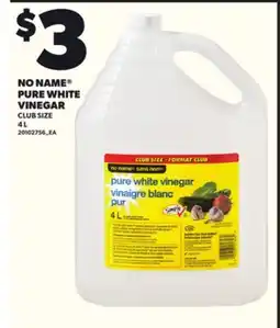Loblaws NO NAME PURE WHITE VINEGAR, 4 L offer
