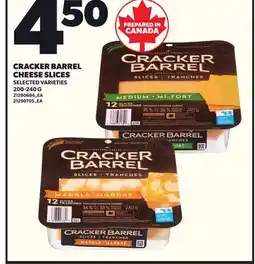 Loblaws CRACKER BARREL CHEESE SLICES, 200-240 G offer