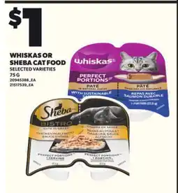 Loblaws WHISKAS OR SHEBA CAT FOOD, 75 G offer