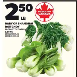 Loblaws BABY OR SHANGHAI BOK CHOY offer