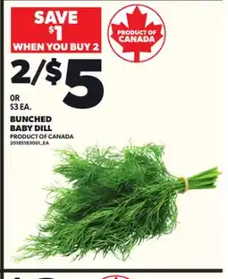 Loblaws BUNCHED BABY DILL offer