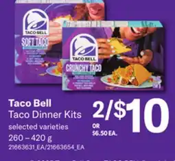 Loblaws TACO BELL TACO DINNER KITS, 260 – 420 G offer