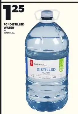 Loblaws PC DISTILLED WATERWATER offer