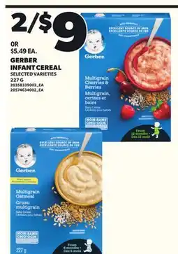 Loblaws GERBER INFANT CEREAL, 227 G offer