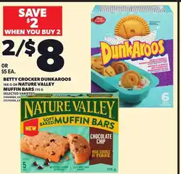 Loblaws BETTY CROCKER DUNKAROOS, 168 G OR NATURE VALLEY MUFFIN BARS, 175 G offer