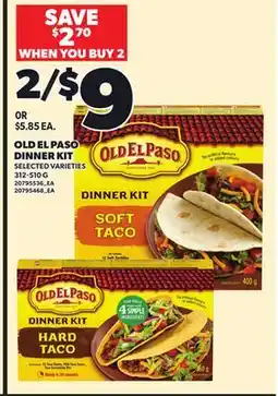 Loblaws OLD EL PASO DINNER KIT, 312-510 G offer