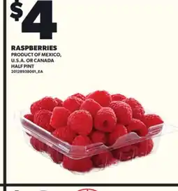 Loblaws RASPBERRIES, HALF PINT offer
