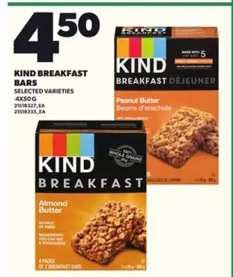 Loblaws KIND BREAKFAST BARS, 4X50 G offer