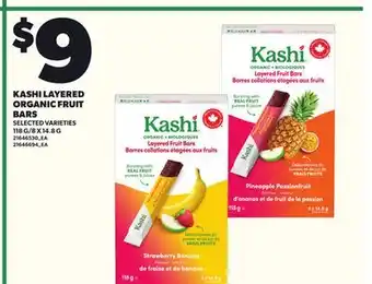 Loblaws KASHI LAYERED ORGANIC FRUIT BARS, 118 G/8 X 14.8 G offer