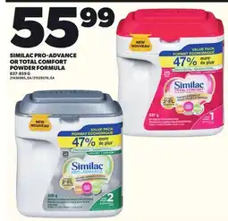 Loblaws SIMILAC PRO-ADVANCE OR TOTAL COMFORT POWDER FORMULA, 837-859 G offer