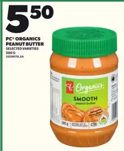 Loblaws PC ORGANICS PEANUT BUTTER, 500 G offer