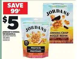 Loblaws JORDAN'S CEREAL OR GRANOLA, 325-400 G offer