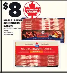 Loblaws MAPLE LEAF OR SCHNEIDERS BACON, 375 G3 offer