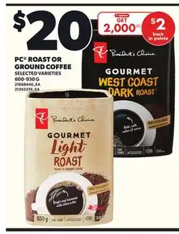 Loblaws PC ROAST OR GROUND COFFEE, 800-930 G offer