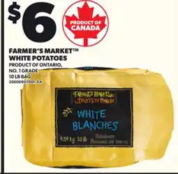 Loblaws FARMER'S MARKET WHITE POTATOES, 10 LB BAG offer
