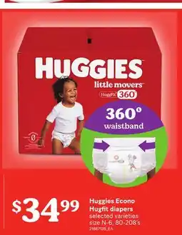 Loblaws HUGGIES ECONO HUGFIT DIAPERS, 80-208'S offer
