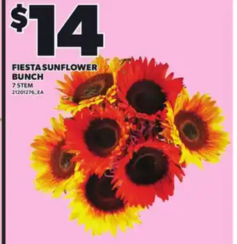 Loblaws FIESTA SUNFLOWER BUNCH, 7 STEM offer
