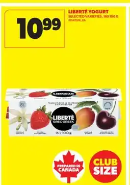 Real Canadian Superstore LIBERTÉ YOGURT, 16X100 G offer