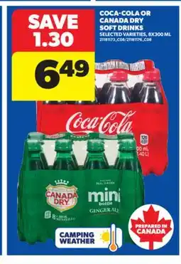Real Canadian Superstore COCA-COLA OR CANADA DRY SOFT DRINKS, 8X300 ML offer