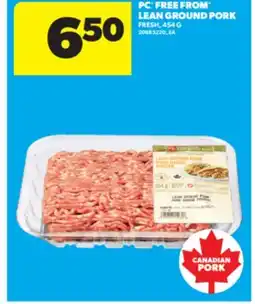 Real Canadian Superstore PC FREE FROM LEAN GROUND PORK, 454 G offer