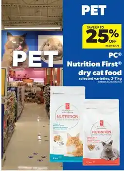 Real Canadian Superstore PC NUTRITION FIRST DRY CAT FOOD, 2-7 kg offer