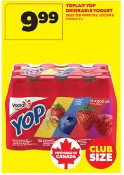 Real Canadian Superstore YOPLAIT YOP DRINKABLE YOGURT, 12X200 G offer