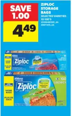 Real Canadian Superstore ZIPLOC STORAGE BAGS, 10-100' S offer