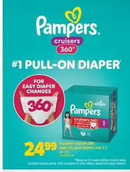 Real Canadian Superstore PAMPERS CRUISERS 360 SUPER BIG PACK DIAPERS, SIZE 3-7 44-78'S offer