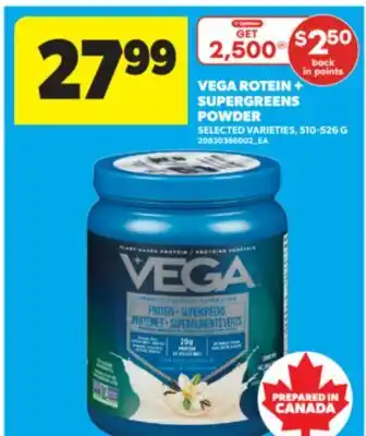 Real Canadian Superstore VEGA ROTEIN + SUPERGREENS POWDER, 510-526 G offer