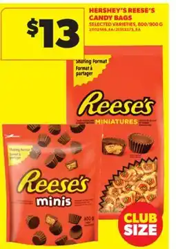 Real Canadian Superstore HERSHEY'S REESE'S CANDY BAGS, 800/900 G offer