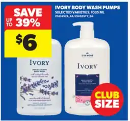 Real Canadian Superstore IVORY BODY WASH PUMPS, 1035 ML offer